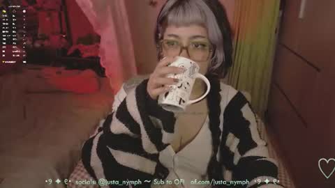 Snapshot of blushing_nymph chatting on June 22, 2026, 3:25 am Im Nym Justa nymph on twitter and IG online show from June 22, 2026, 3:25 am