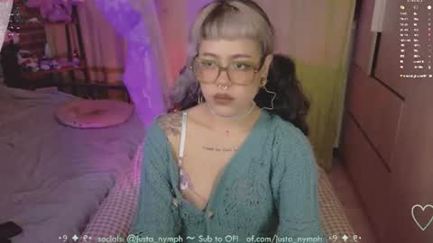 Snapshot of blushing_nymph chatting on July 6, 2026, 11:29 pm Im Nym Justa nymph on twitter and IG online show from July 6, 2026, 11:29 pm