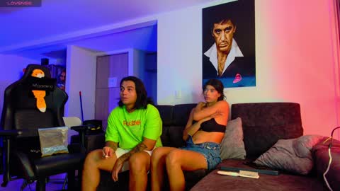 Snapshot of latin_couple77 chatting on February 4, 2025, 8:02 am Sara y Andy online show from February 4, 2025, 8:02 am