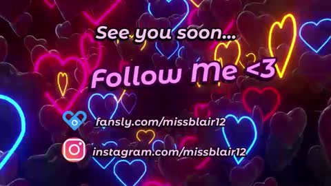 Snapshot of missblair12 chatting on February 26, 2025, 12:16 am MissBlair online show from February 26, 2025, 12:16 am