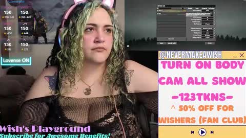 Snapshot of nevermakeawish chatting on March 25, 2026, 9:26 am Wishs Playground online show from March 25, 2026, 9:26 am