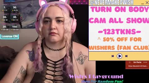 Snapshot of nevermakeawish chatting on April 9, 2026, 9:04 am Wishs Playground online show from April 9, 2026, 9:04 am
