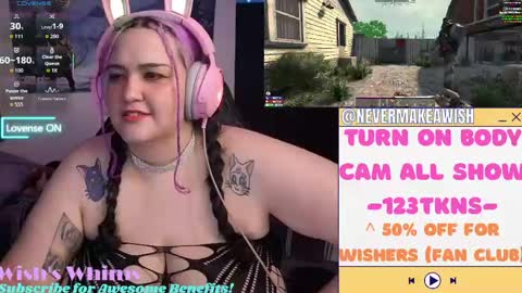 Snapshot of nevermakeawish chatting on May 14, 2026, 10:00 am Wishs Playground online show from May 14, 2026, 10:00 am