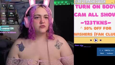 Snapshot of nevermakeawish chatting on May 16, 2026, 10:36 am Wishs Playground online show from May 16, 2026, 10:36 am