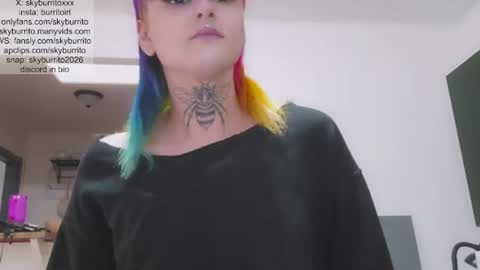 Snapshot of queer_burrito chatting on July 8, 2026, 2:16 am Sky Burrito online show from July 8, 2026, 2:16 am