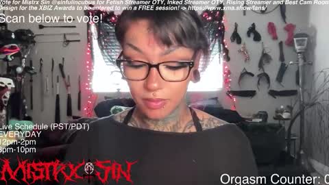 Mistrx Sin online show from March 6, 2026, 9:55 pm