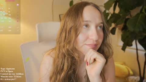 Snapshot of skarpio17 chatting on May 18, 2026, 8:47 pm Im Scarlett ONLINE 5pm-10pm NYC time online show from May 18, 2026, 8:47 pm