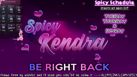 Snapshot of spicykendra chatting on January 24, 2025, 6:14 am Kendra online show from January 24, 2025, 6:14 am