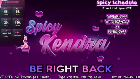 Snapshot of spicykendra chatting on January 31, 2025, 6:35 am Kendra online show from January 31, 2025, 6:35 am