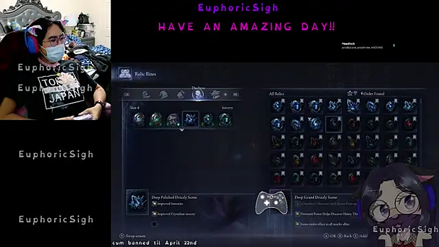 EuphoricSigh online show from April 20, 2026, 5:05 pm