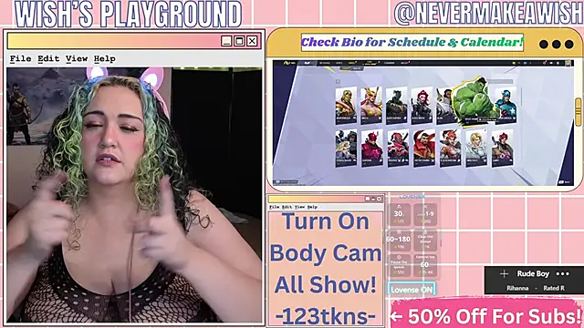 Snapshot of nevermakeawish chatting on March 11, 2026, 1:39 pm nevermakeawish online show from March 11, 2026, 1:39 pm