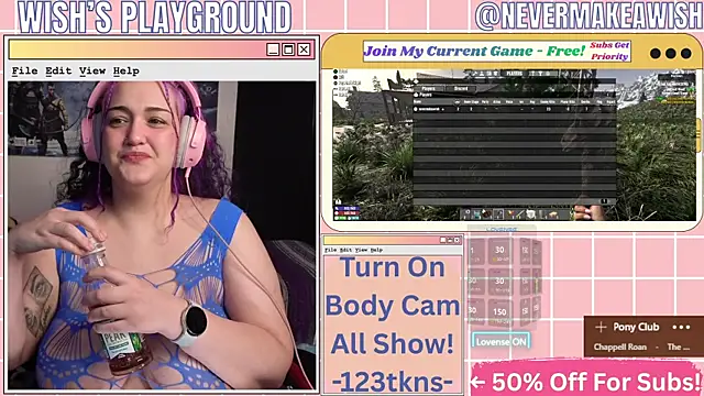 Snapshot of nevermakeawish chatting on April 16, 2026, 9:43 am nevermakeawish online show from April 16, 2026, 9:43 am