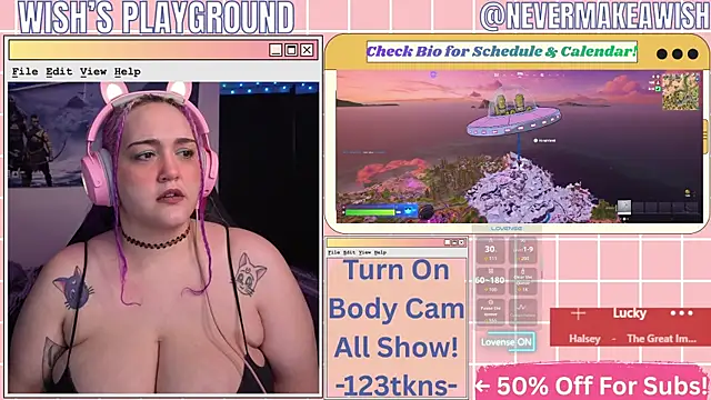 Snapshot of nevermakeawish chatting on May 2, 2026, 11:48 am nevermakeawish online show from May 2, 2026, 11:48 am