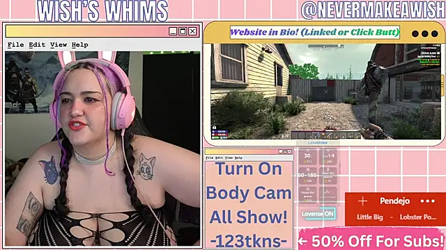 Snapshot of nevermakeawish chatting on May 14, 2026, 10:00 am nevermakeawish online show from May 14, 2026, 10:00 am