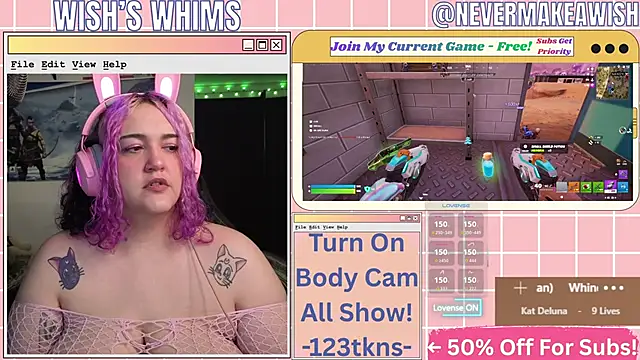 Snapshot of nevermakeawish chatting on May 16, 2026, 10:36 am nevermakeawish online show from May 16, 2026, 10:36 am