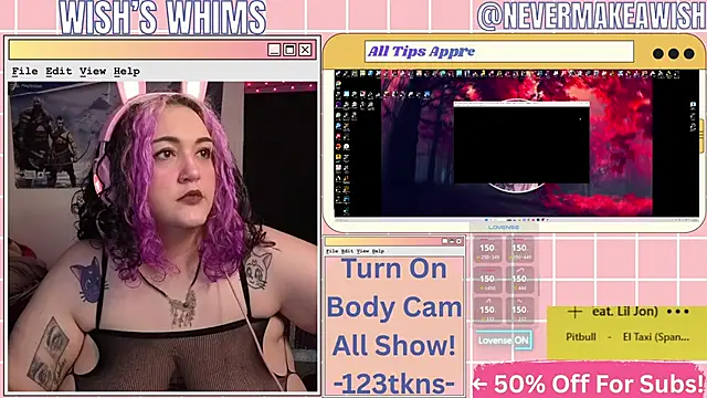 Snapshot of nevermakeawish chatting on May 17, 2026, 9:38 am nevermakeawish online show from May 17, 2026, 9:38 am