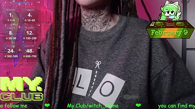 Witch Emma online show from February 9, 2026, 7:29 pm