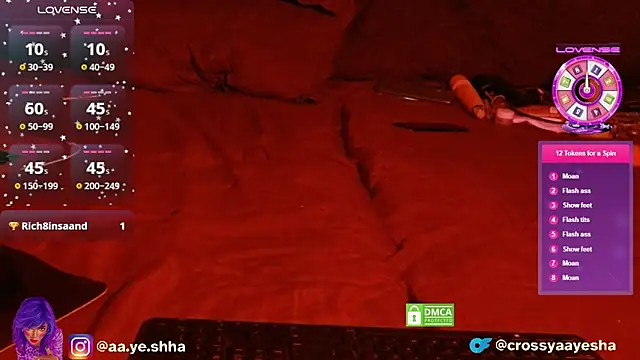 Snapshot of CrossyAayesha chatting on December 13, 2025, 8:14 pm CrossyAayesha online show from December 13, 2025, 8:14 pm